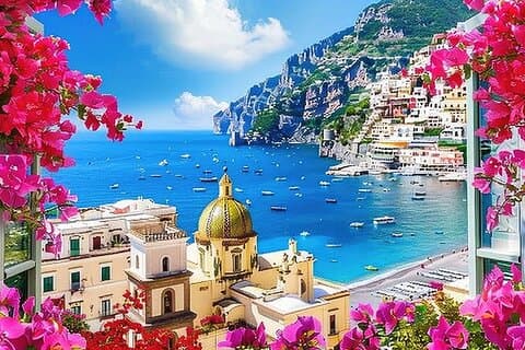 Private transfer: Naples to Positano, 2h in Vesuvius or Pompeii