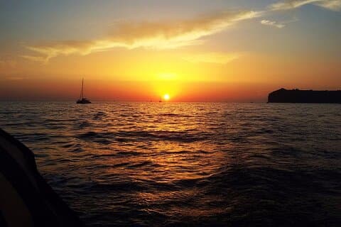 Santorini Morning or Sunset Romance Private Sailing Volcano Tour