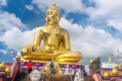 Chiang Rai cuello largo, templo rojo, triángulo de oro de Chiang Mai