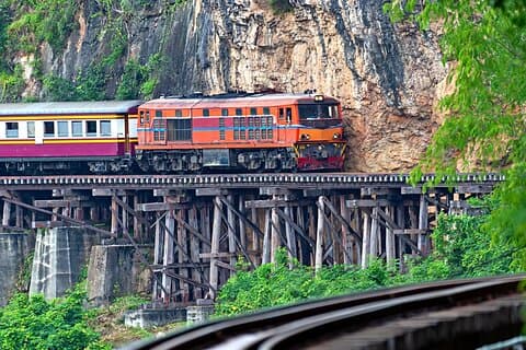Historiske Kanchanaburi: Tog, båt, Skywalk fra Bangkok (uten lunsj)