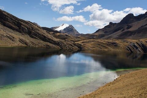 Lima : Marcapomacocha | Cordillera de la Viuda | Route langs het meer