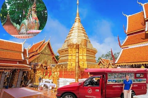 Doi Suthep Temple Tour med lokal rød bil – 3 timers opplevelse