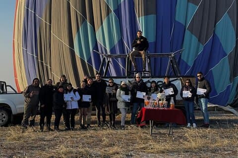 Hete lucht ballonvlucht boven Cappadocië