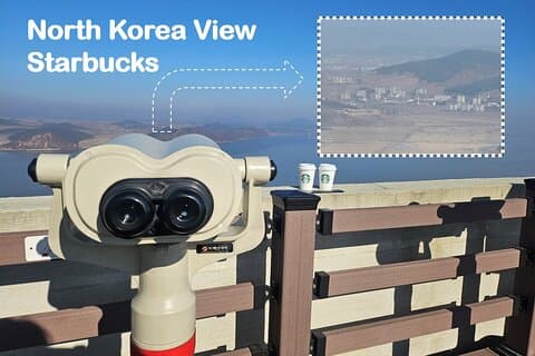 Starbucks DMZ med utsikt över Nordkorea