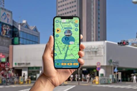 Shibuya Spheres GPS App Wandertour Mobile Spiel