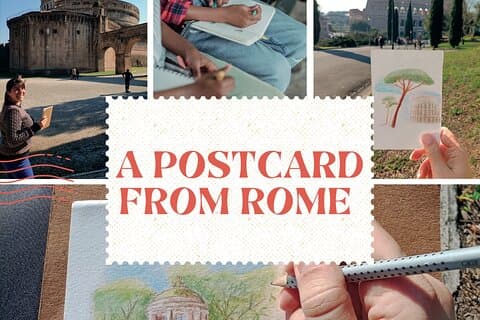 Crie seu próprio cartão postal de Roma - passeio com atividade artística