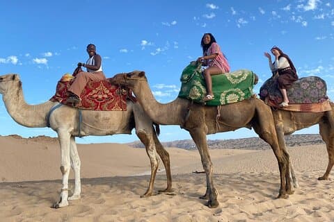 Giro in cammello nelle dune di Timlalin con lussuoso tè al tramonto e menta