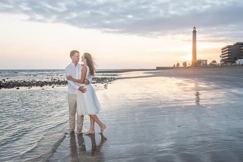 Maspalomas: Sessão de fotografia profissional privada no pôr do sol.
