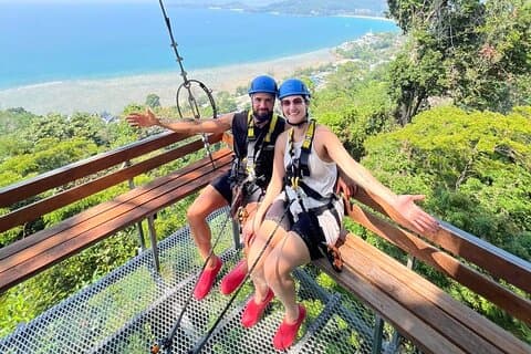 Phuket Hilltop Hav og jungel utsikt Zipline Adventure