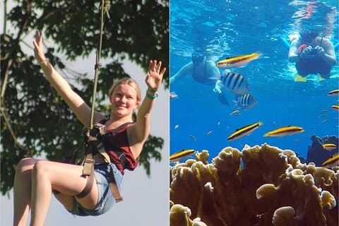 Roatan Zipline und Schnorchelabenteuer