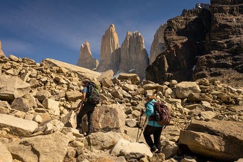 Trekking to the Base of the Towers