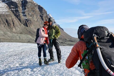 Glacier hike fanget