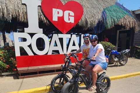 Roatan E-Bike Abenteuer, Food Tasting und Strand Tageskarte