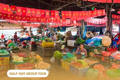 Visite du marché de Hoi An et cours de cuisine avec une famille locale