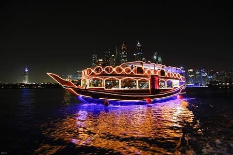 Moonlight on Marina Traditional Dhow Cruise With Optional Dinner