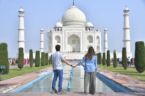 Från delhi: All Inclusive lyx Taj Mahal & Röda fortet samma dag