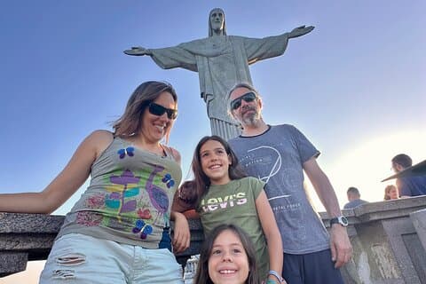 Rio de Janeiro Privat Kristusstatyn med tåg och Sockertoppen