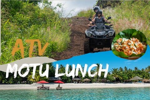 Bora Bora ATV en Motu FANFAN-combinatie van een hele dag met Polynesische maaltijd