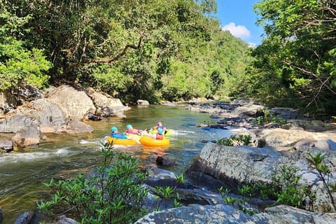 River Tubing & Zipline Combo Tour from Hopkins
