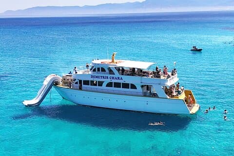 Wine tasting on-board the Demetris Chara BBQboat BlueLagoon tours
