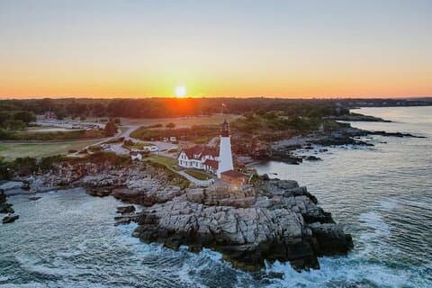 Sunset Lighthouse Cruise Along Casco Bay