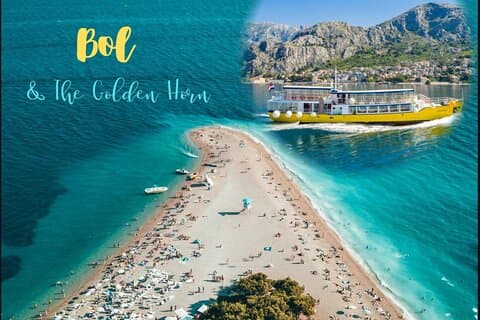Omiš: Excursion en bateau à Bol et Golden Horn Beach avec déjeuner