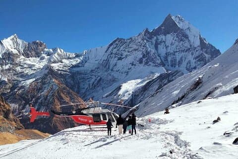 Ervaar Annapurna in een dag : Helikopterlandingstocht