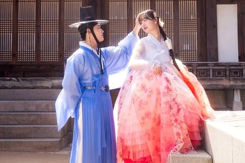Sesión de fotos de Hanbok en el Palacio de Gyeongbok