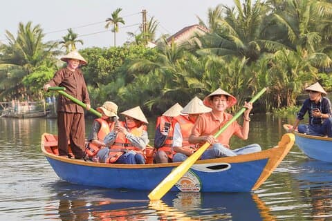 Danang landelijke traditie met sampan boot, authentiek eten, fietsen