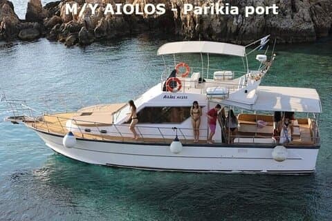M/Y Aiolos Sea Tour Blue Lagoon Sea Caves Despotico from Parikia