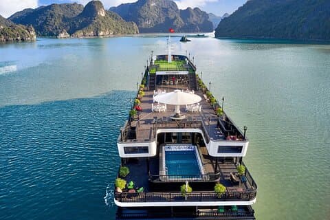 Croisière de luxe Rita avec piscine – 2D1N Halong & Lan Ha Bay Tour