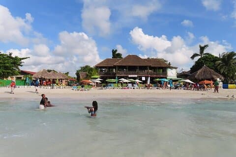Seven Miles Beach and Ricks Cafe from Montego Bay