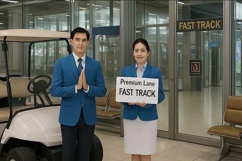 Serviço VIP de pista rápida no Aeroporto Suvarnabhumi de Bangkok