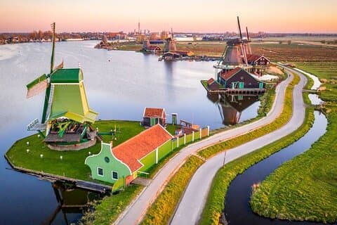 Tour guidato di Zaanse Schans e villaggi dei mulini a vento con giro in barca