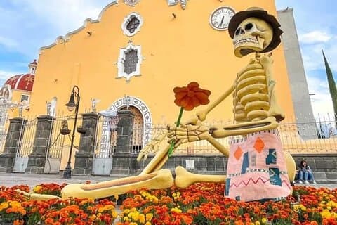 From Puebla Day of the dead in Atlixco monumental catrinas