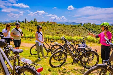 Chianti Hills E-Bike Tour mit toskanischem Mittagessen & zwei Weinproben