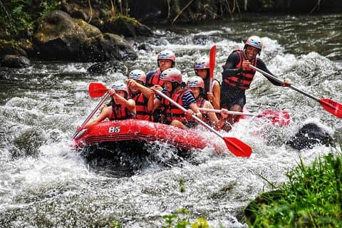 Rafting Bali avec relief de sculpture de falaise