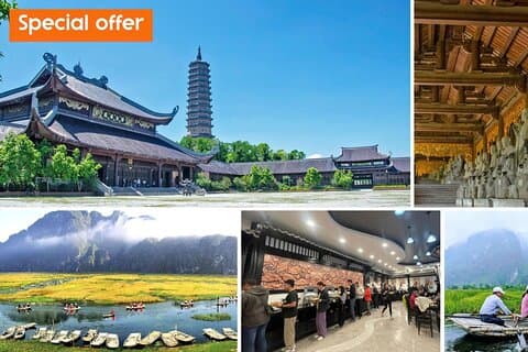 Volledige dagtocht naar de Bai Dinh-pagode naar Van Long of Thien Ha-grot