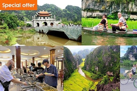 Fra Hanoi: Hoa Lu - Tam Coc båtturer - Sykling og Mua Cave besøk