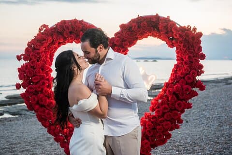 Beach Wedding Proposal in the Athenian Riviera