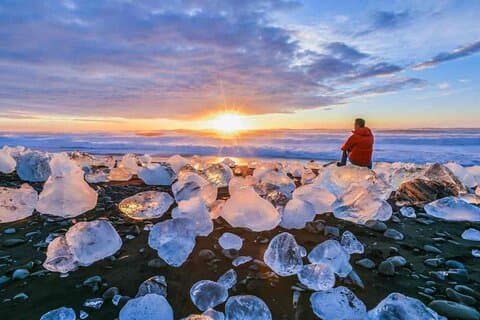 サウスコースト氷河湖とダイヤモンドビーチプライベートツアー