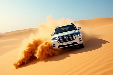 Safari mattutino nel deserto con quad e cammello