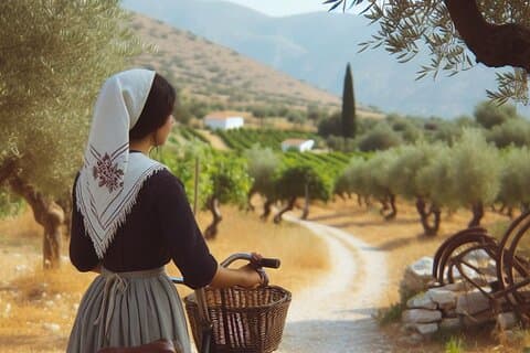 e-bike tour in Crete with guide and stroryteller Soulouksina