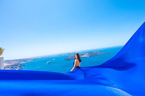 Santorini : Vestido de vuelo foto y vídeo (transporte incluido)