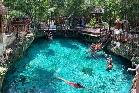 Sacred Waters: 3 Cenotes og skjult lagune fra Cancun