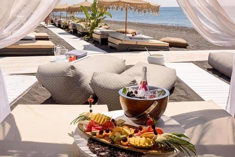 Santorini Private Candlelight middag på Black Sand Beach