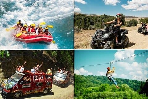 Alanya : Super Combo Rafting & Buggy & Jeep & Zipline ( 4 em 1 )