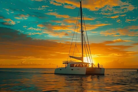 Costa Rica Catamaran Private Sunset Tour med drikkevarer