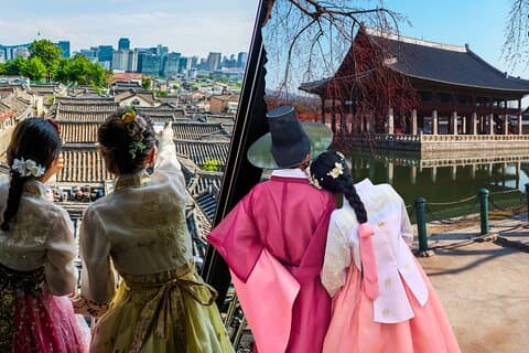 Visite à pied à Séoul avec Hanbok Experience