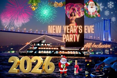 New Year Eve Cruise 2027 with Dinner at Istanbul Bosphorus